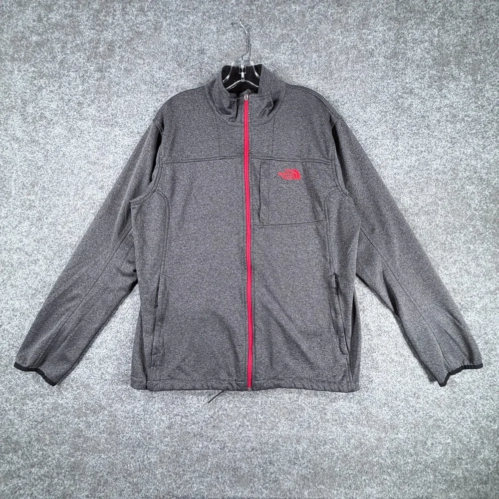 The North Face Jacket Mens XL Gray Full Zip Fleece Lined Mock Neck Lightweight